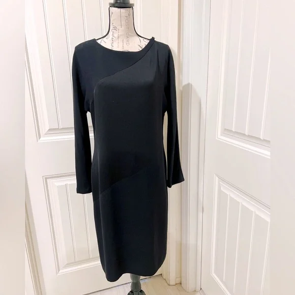 Ellen Tracy | Dresses | Linda Allard For Ellen Tracy Cocktail Sheath Long  Sleeves Black Dress Sz | Poshmark